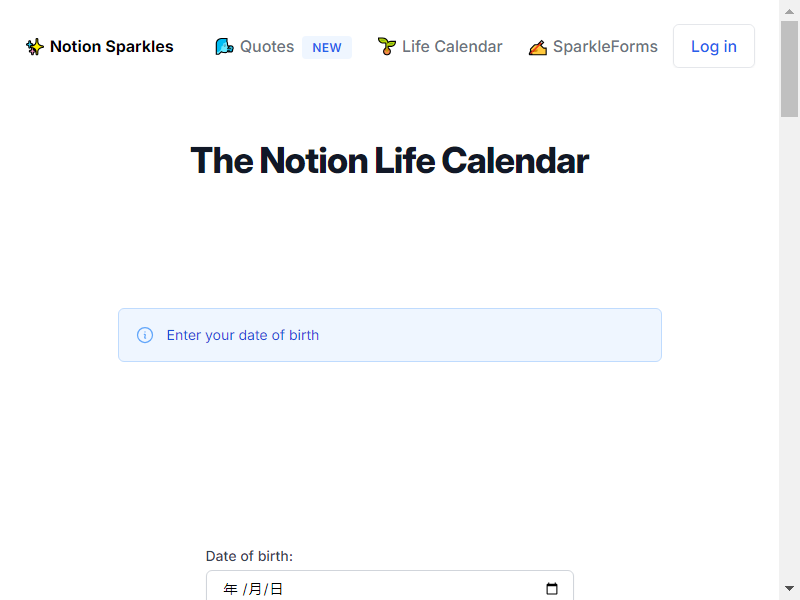 Notion Life Calendar